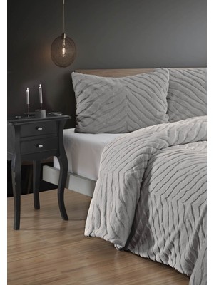 Bella Home Diamond 3 Parça Zebra Kürk Comforter Yorgan Seti - 220X240 cm - Pvc Orijinal Çantalı