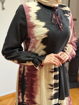 Desenli Çingene Şifon Elbise 1859 Navra | Fendel