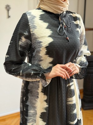 Desenli Çingene Şifon Elbise 1859 Navra | Fendel