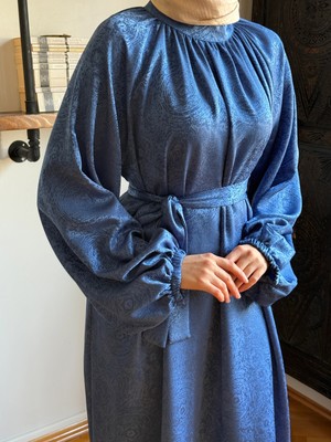 Reglan Kol Hakim Yaka Saten Elbise 1837 Navra | Fendel