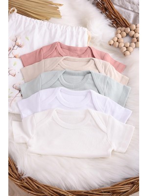 Kidello 5'li Renkli Çıtçıtlı Kız Bebek Zıbın (Çantalı)