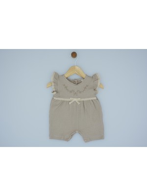 Little Emu Kurdelalı Waffle Tulum