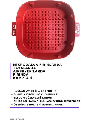 Harım Silikon Kare Pişirme Kabı (Airfryer Uyumlu)