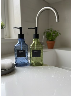 Rooc Home 2’li Cam Sıvı Bulaşık Sabunluk Seti – 500 ml
