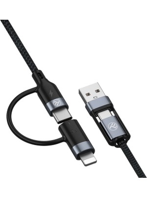 Lucatech Çoklu 4in1 Hızlı Şarj Kablosu — Güç Akışı Takviyeli