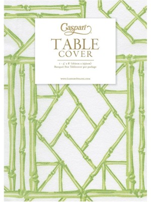 Caspari Bamboo Screen Moss Green Paper Linen Table Covers - 1 Each