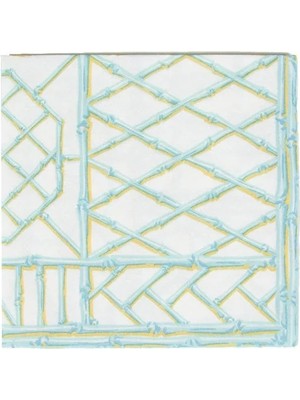 Caspari Bamboo Screen Robin's Egg Paper Linen Luncheon Napkins - 15 Per Package