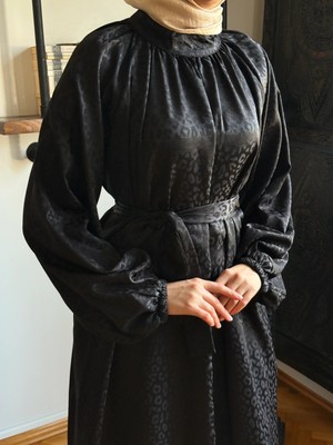Reglan Kol Hakim Yaka Saten Elbise 1837 Navra | Fendel