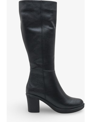 Lidiya Kadın Topuklu Çizme - Siyah