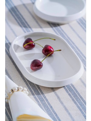 UltraNova Şık Rumi Oval Kayık Tabak 20 Cm, Modern ve Zarif Tasarım
