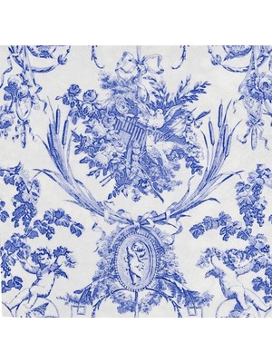 Caspari Romantic Toile Blue Dinner Napkins - 20 Per Package