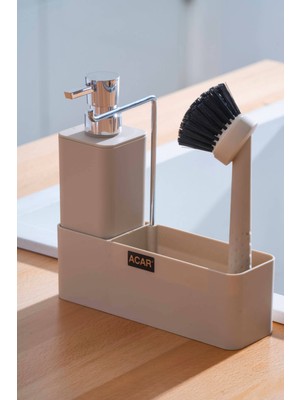 UltraNova Akrilik Fırçalı Sıvı Sabunluk Seti, Şık ve Dayanıklı Tasarım