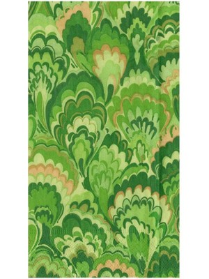 Caspari Marbled Ceramica Green Guest Towels - Includes 15 Guest Towels
