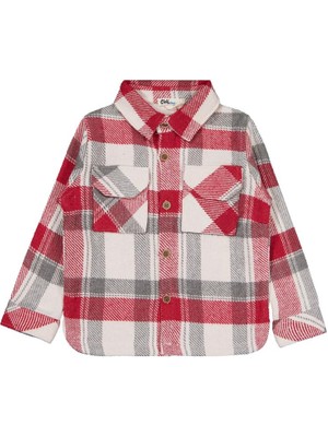 Civil Boys Çift Cepli Ekoseli 2-5 Yaş Gömlek - Kırmızı 4-5 Yaş