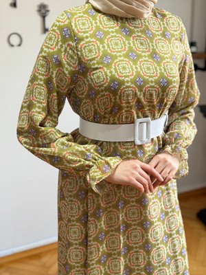 Desenli Şifon Elbise 1511 Navra | Fendel