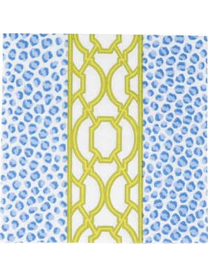 Caspari Knots And Spots Blue & Green Luncheon Napkins - 20 Per Package