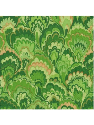 Caspari Marbled Ceramica Green Luncheon Napkins - Includes 20 Luncheon Napkins