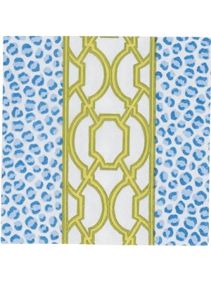 Caspari Knots And Spots Blue & Green Cocktail Napkins - 20 Per Package