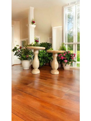 Doğal Masif Ahşap Yan Sehpa 2li Set Naturel Renk Zigon ve Fiskos Sehpa