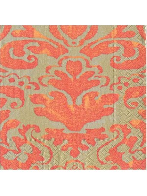 Caspari Palazzo Paper Cocktail Napkins In Coral - 20 Per Package