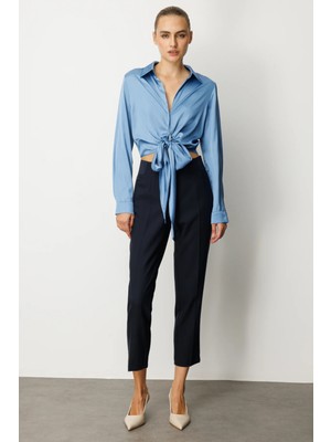 Ekol Beli Kalın Lastikli Dar Paça Pantolon  1109