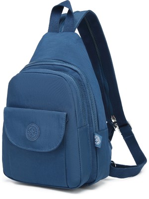 Hüvendo Smart Su Geçirmez Çok Cepli Küçük Boy Günlük Kadın Sırt Çantası Lacivert