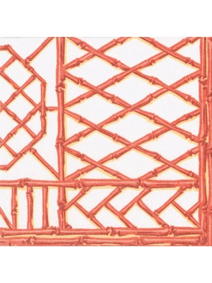 Caspari Bamboo Screen Coral Paper Linen Luncheon Napkins - 15 Per Package
