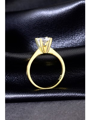 Innuendo Altın Kaplama 925 Ayar Tektaş Yüzük