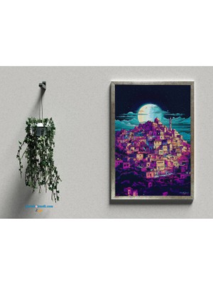 Zerya Postera Bajara Mêrdinê - Mardin Şehri Çerçeveli Posteri (32X47 cm Çerçeveli)