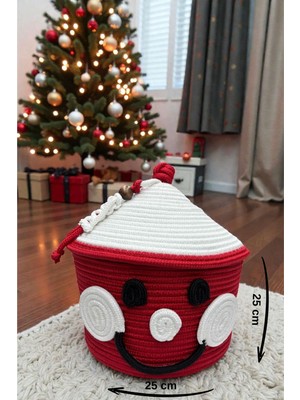 MaVaux Kids Palyaço Kardan Adam Figürlü Charmlı Halat Sepet 25×25CM– Oyuncak Saklama&çocuk Odası Organizeri