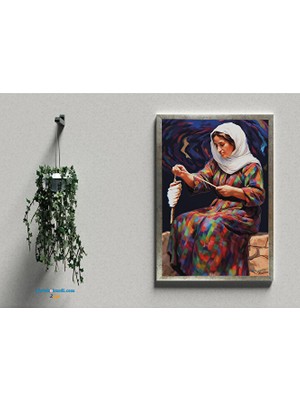 Zerya Postera Jina Bi Teşî - Teşili Kadın Çerçeveli Posteri (32X47 cm Çerçeveli)