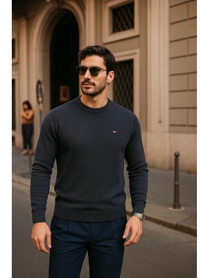 Comstar Erkek Günlük Bisiklet Yaka Füme Kazak