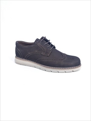 Derimas 02-017 Hakiki Deri Kahverengi Nubuk Erkek Ayakkabı