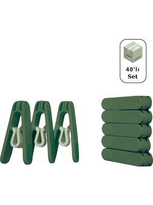 Makker Home 40'lı Premium Plastik Yaysız Mandal, Kırılmaz Mandal, Çamaşır Mandalı, Yaysız Mandal, Poşet Klipsi