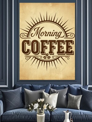 Artmeg Sıcak Sabah Kahvesi Keyfi Dekoratif Kanvas - Mdf Ahşap Tablo