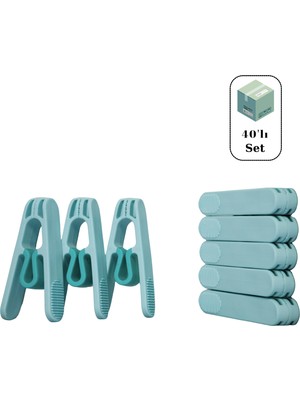 Makker Home 40'lı Premium Plastik Yaysız Mandal, Kırılmaz Mandal, Çamaşır Mandalı, Yaysız Mandal, Poşet Klipsi