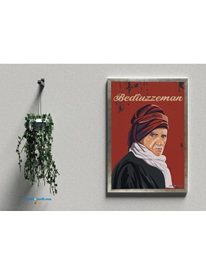 Zerya Postera Seidê Kurdî - Bediüzzeman Çerçeveli Posteri - Saidi Nursi Posteri (32X47 cm Çerçeveli)