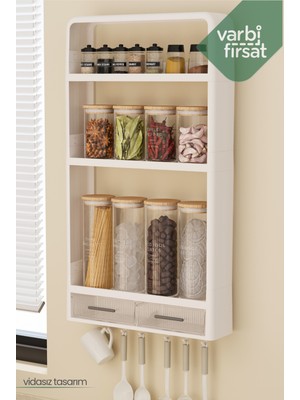 VarBiFırsat Modern Yapışkanlı Duvar Rafı – Mutfak - Banyo Organizeri