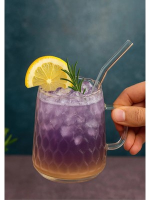 2 Li Borosilikat Cam Kulplu Pinterest Damla Model Bardak Kupa 300ML