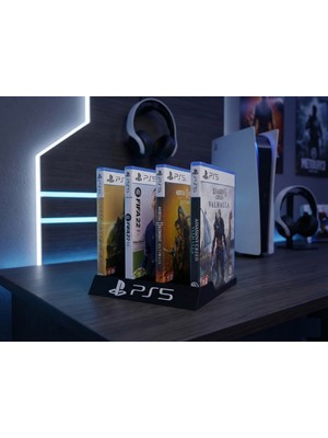 Wellcut Ps5 ve Ps4 Uyumlu 10'lu Oyun Kutusu Standı - Dekoratif Oyun CD Tutucu ve Sergileme Rafı