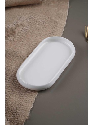 UltraNova Şık 22.8 cm Porselen Kayık Tabak, Zarif Sunumlar Için Mükemmel