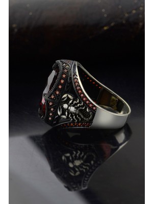 Innuendo 925 Ayar Gümüş Akrep Figürlü Zirkon Taş Erkek Yüzüğü