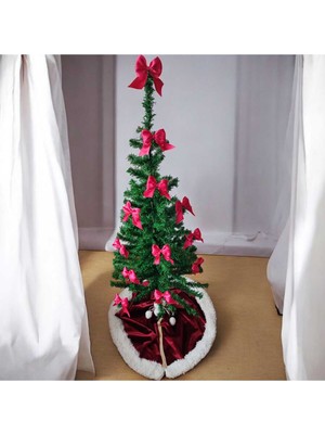Moda Nur 12 Adet Fuşya Renk, Yılbaşı Çam Ağacı Fiyonk Kurdele. Yeni Yıl Noel Parti Dekorasyon Süsleri