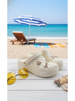 Slipcat Calx Kadın Deniz Plaj Havuz Üstü Kapalı Kaydırmaz Sandalet Crocs Terlik