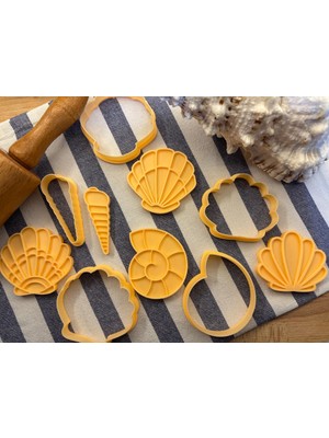 Deniz Kabuğu Temalı 5'li Kurabiye Kalıbı Seti
