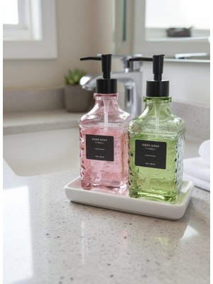 Rooc Home 2’li Cam Sıvı El Sabunluk Seti – 500 ml