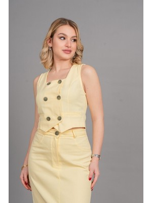 MissVina Yelek Etek Gabardin Kot Takım 1242