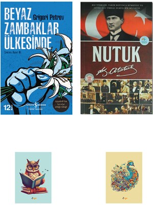 Türkiye İş Bankası Kültür Yayınları Beyaz Zambaklar Ülkesinde - Grigory Petrov - Nutuk - Mustafa Kemal Atatürk - Not Defterli Seti
