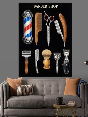 Artmeg Berber Malzemeleri Kolajlı Afiş Dekoratif Kanvas - Mdf Ahşap Tablo