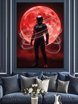 Karizma Tablo Kırmızı Yorumlu Motorcu Dekoratif Kanvas - Mdf Ahşap Tablo
